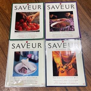 4 Vintage Saveur Magazines from 90s 1994 #2 1995 #6 1996 #10 1997 #16 1990s